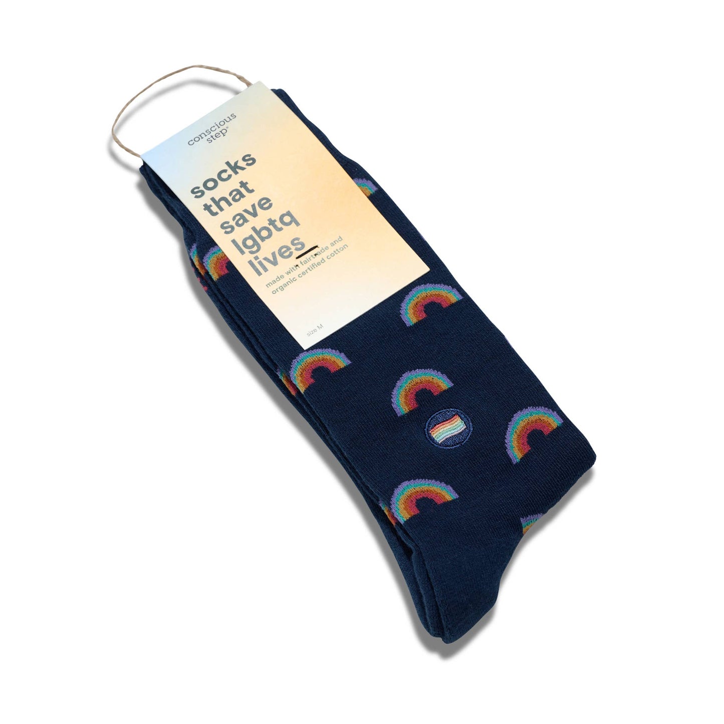 Socks that Save LGBTQ Lives (Navy Rainbows): Small