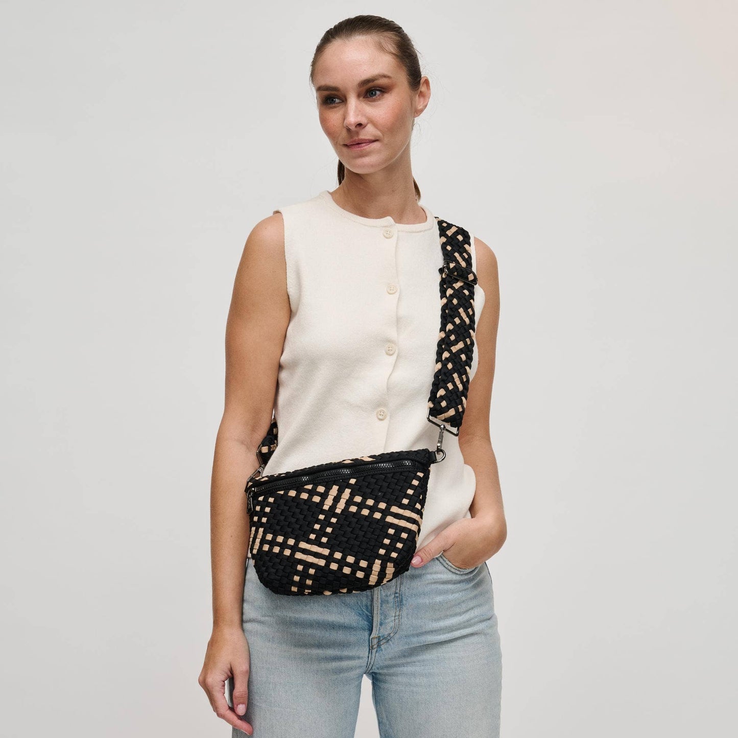 Ethereal - Woven Neoprene Crossbody: Black