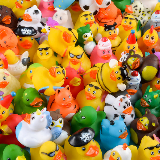 2" RUBBER DUCKY ASSORTMENT 100PCS/BAG LLB kids toys