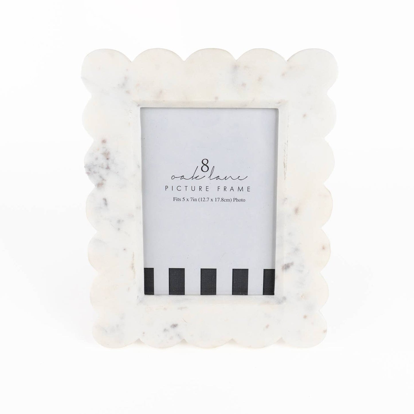White Scalloped Marble 5x7 Picture Frame