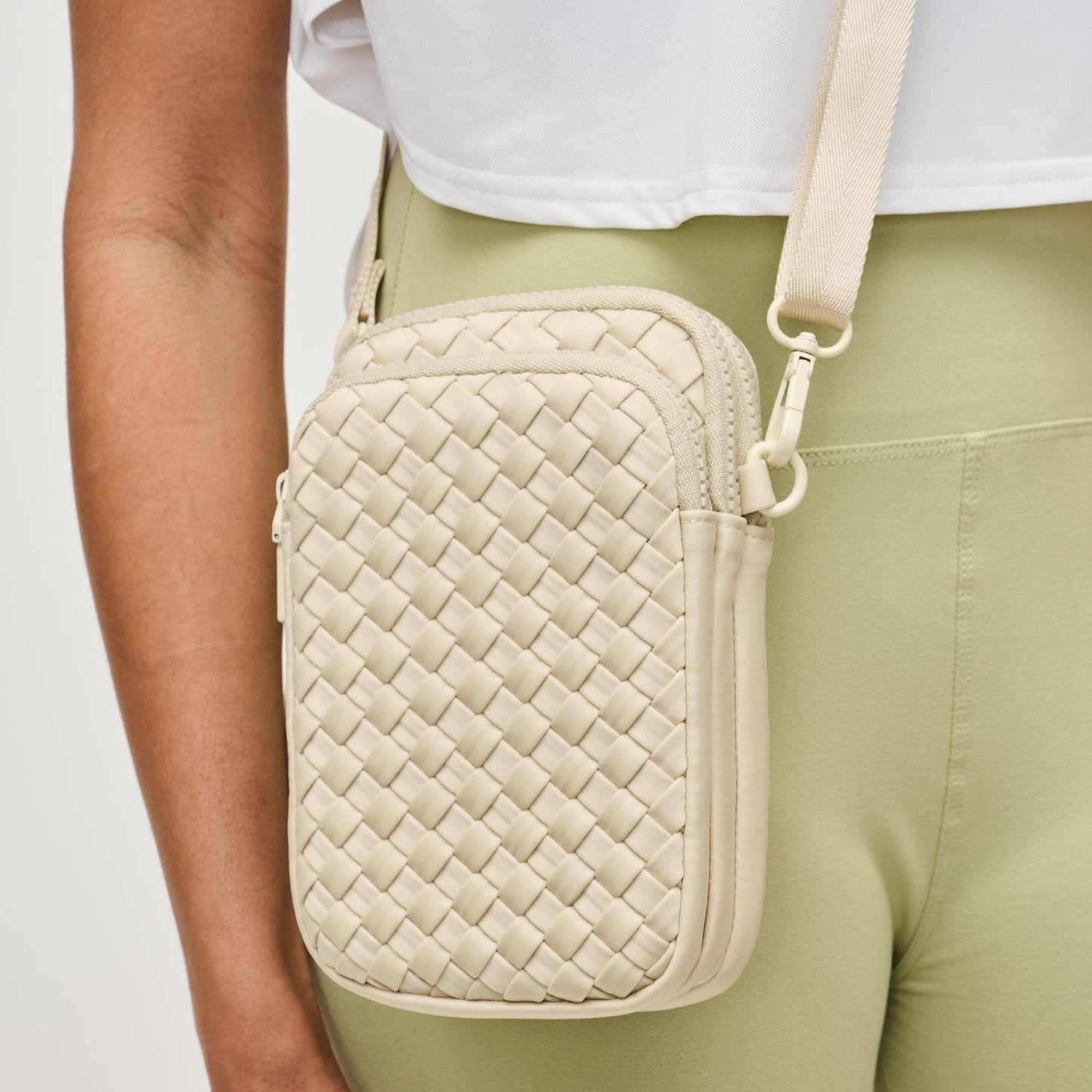 Divide & Conquer Woven Neoprene Crossbody: Cream