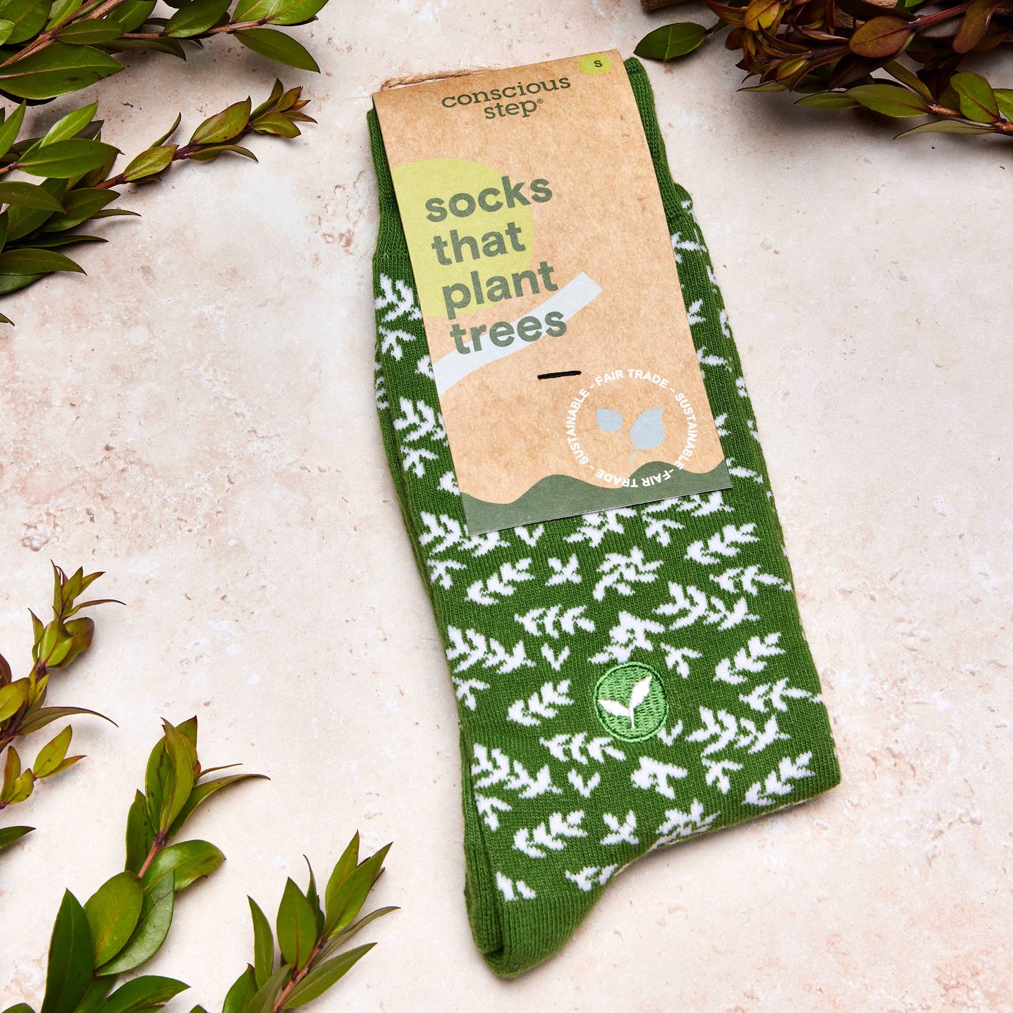 Socks that Plant Trees (Green Branches): Small