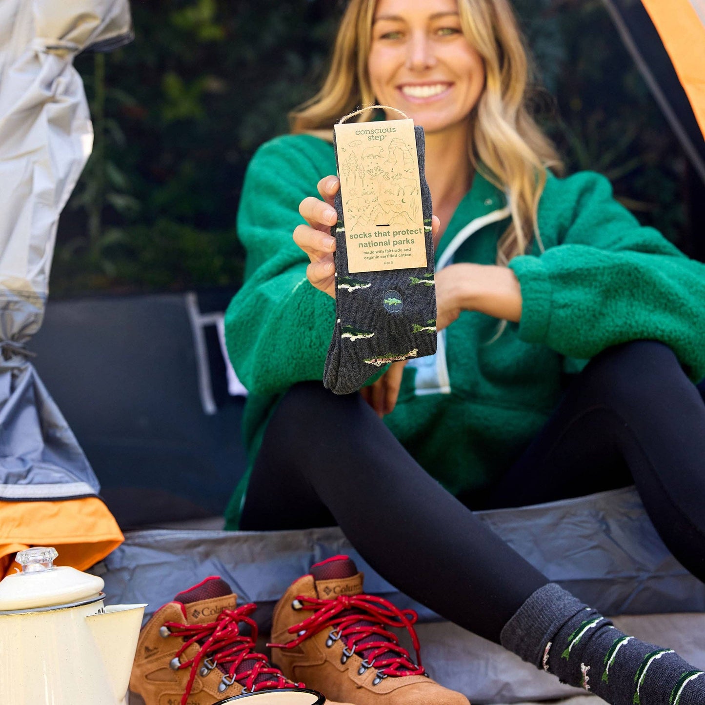 Socks that Protect National Parks (Gray Fish): Medium