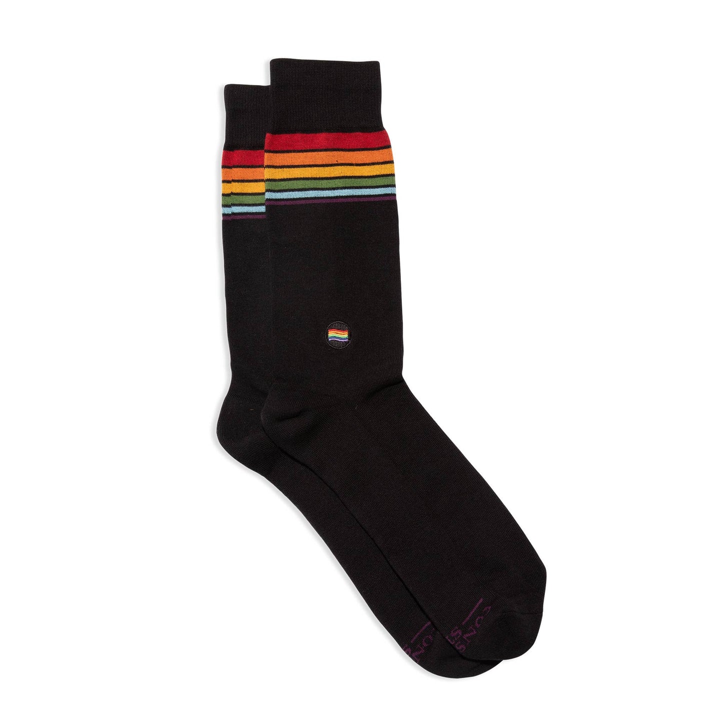 Socks that Save LGBTQ Lives (Classic Rainbow Stripe): Medium