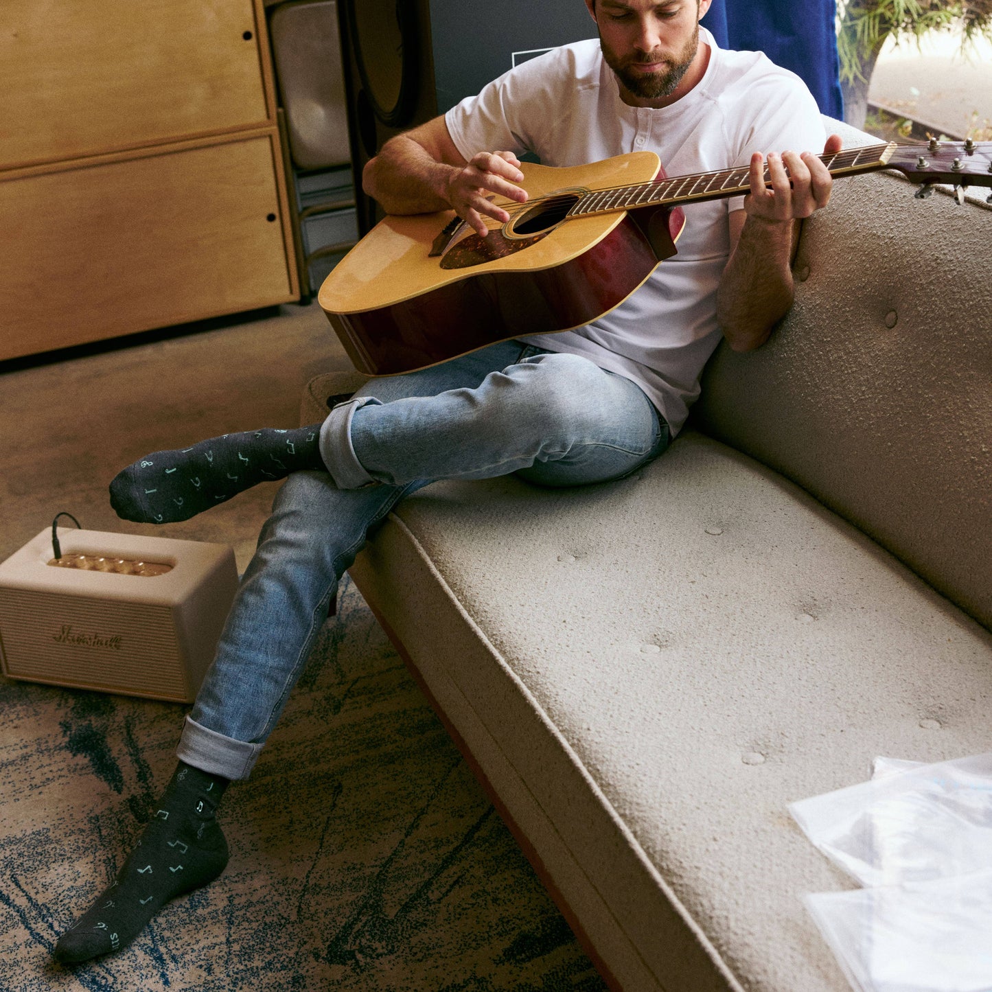 Socks that Support Music (Gray Music Notes): Small