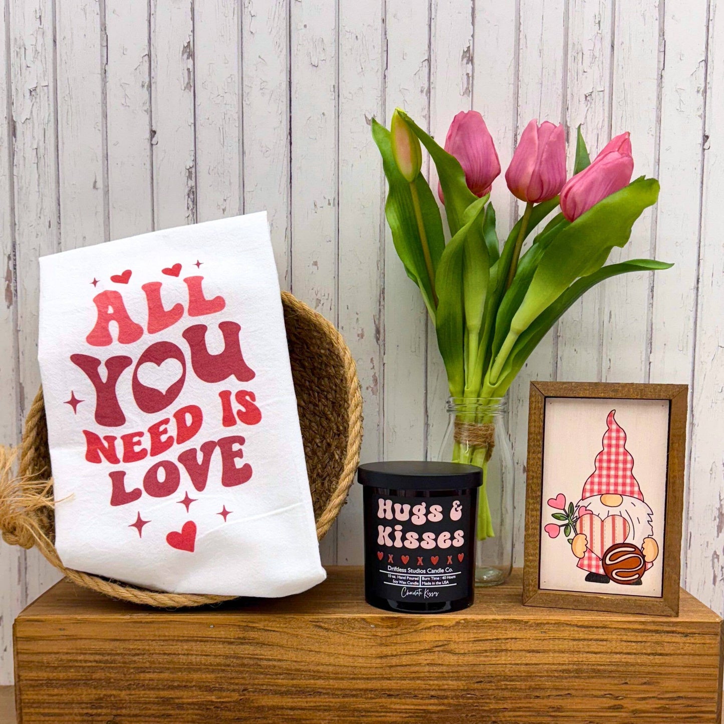 All You Need Is Love Valentine's Day Cotton Tea Towels
