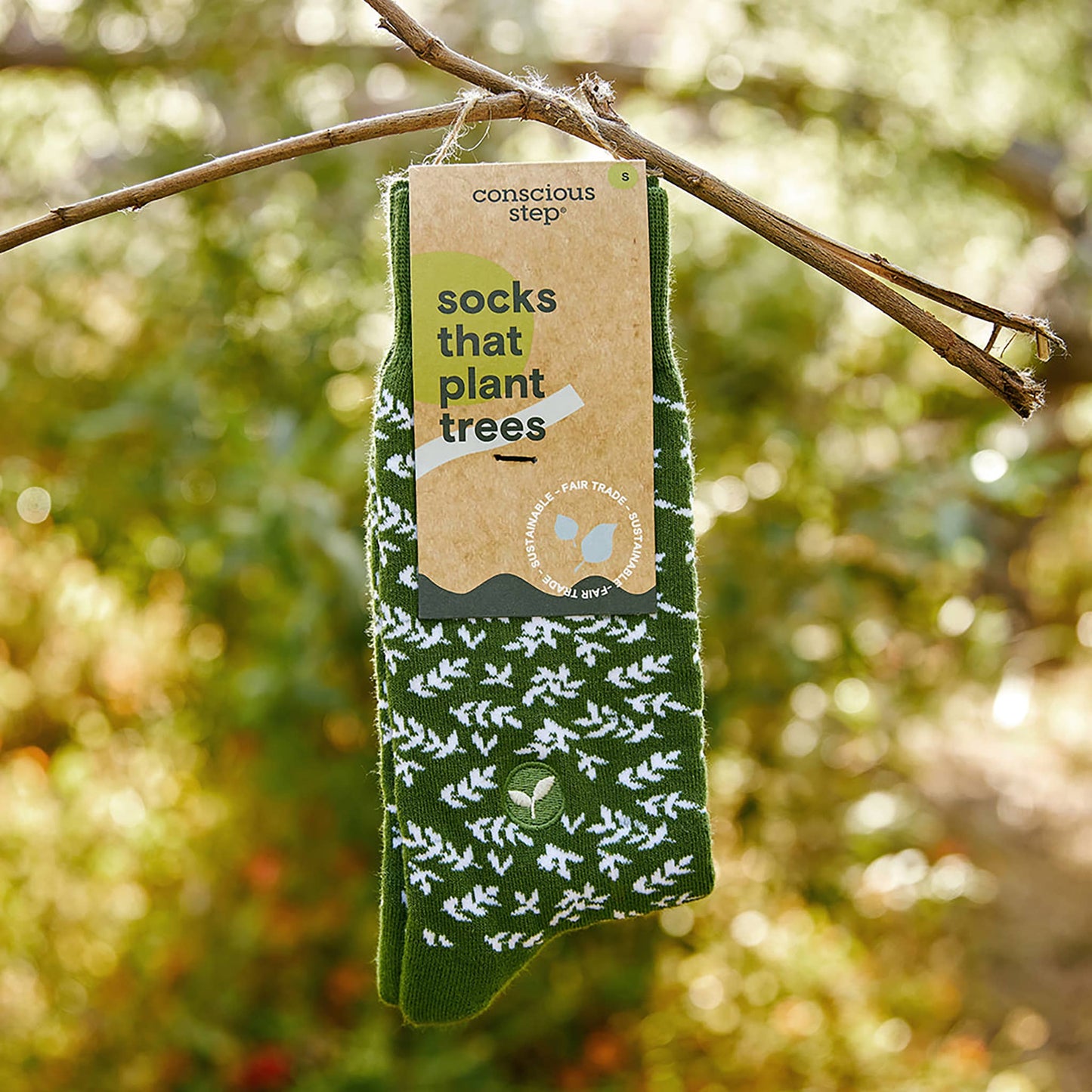 Socks that Plant Trees (Green Branches): Medium