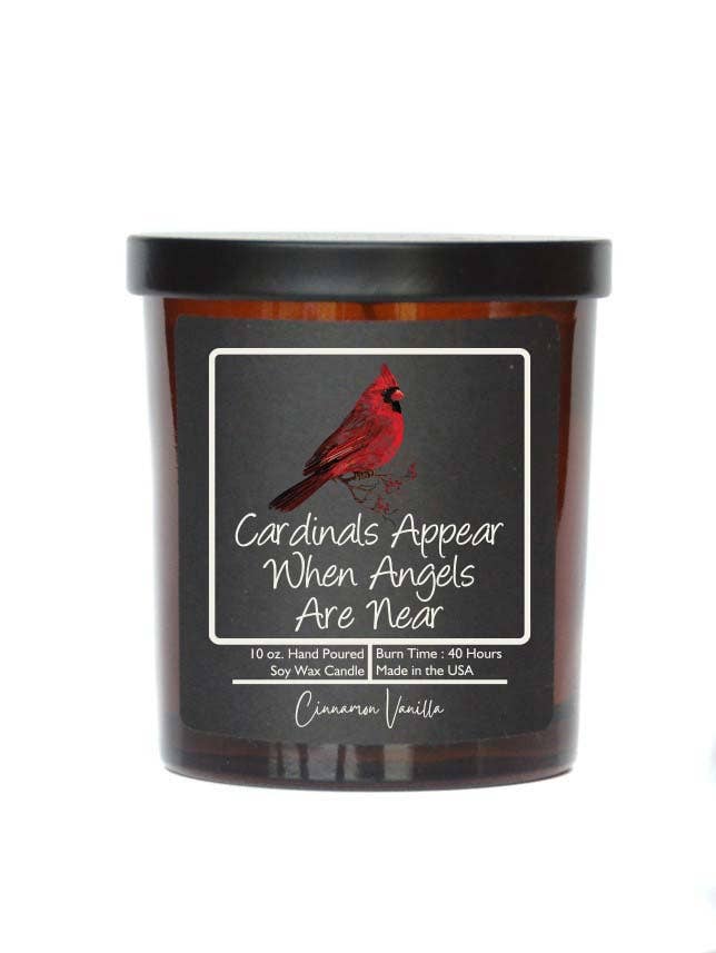 Cardinals Appear - Sympathy Gift Candle - Soy Wax Candles: Sandalwood & Pine
