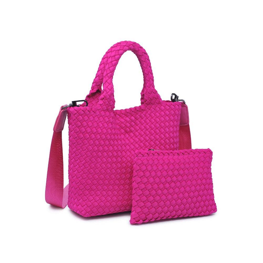 Sky's The Limit Small Woven Neoprene Crossbody: Black
