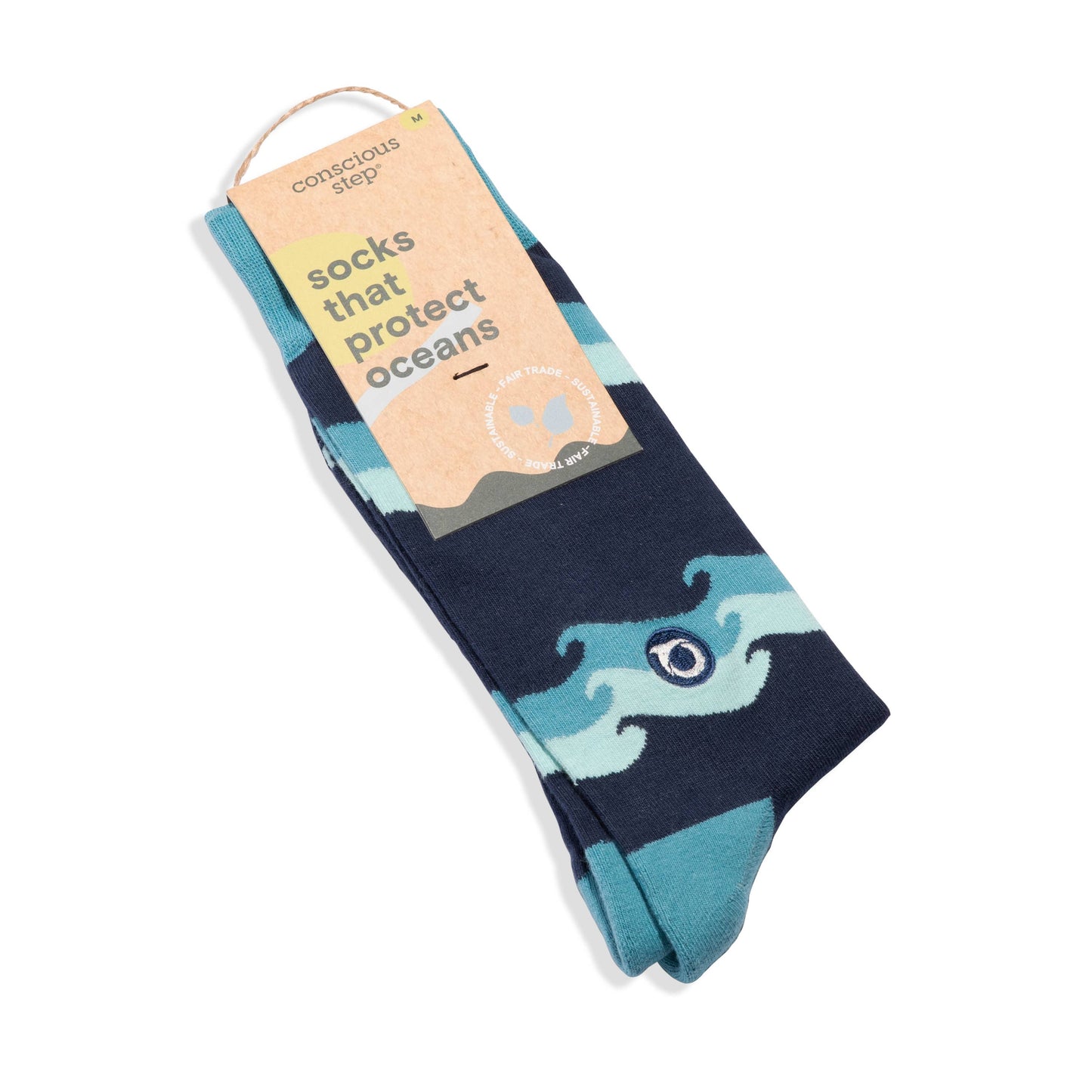 Socks that Protect Oceans (Rolling Waves): Medium