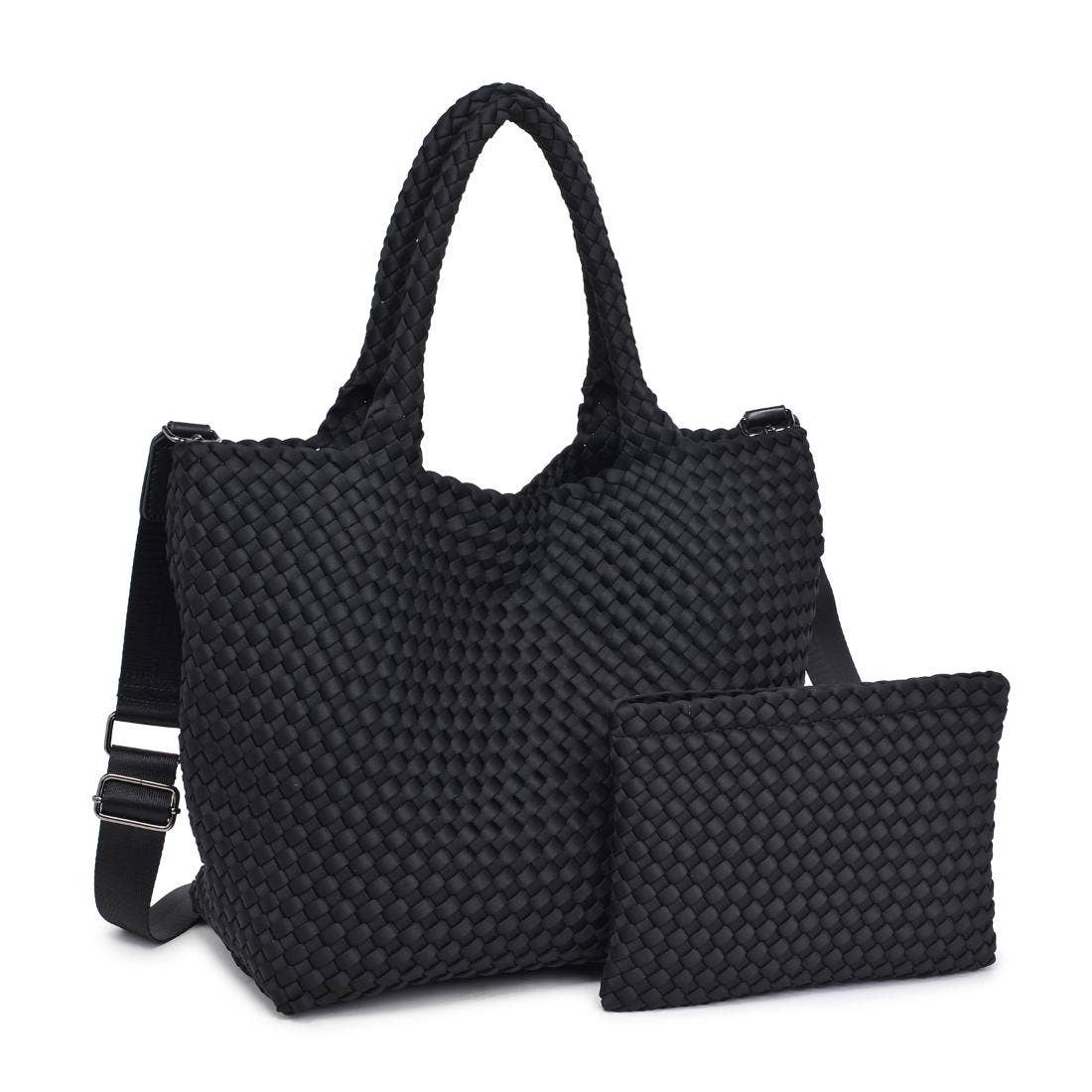 Sky's The Limit Medium Woven Neoprene Tote: Black