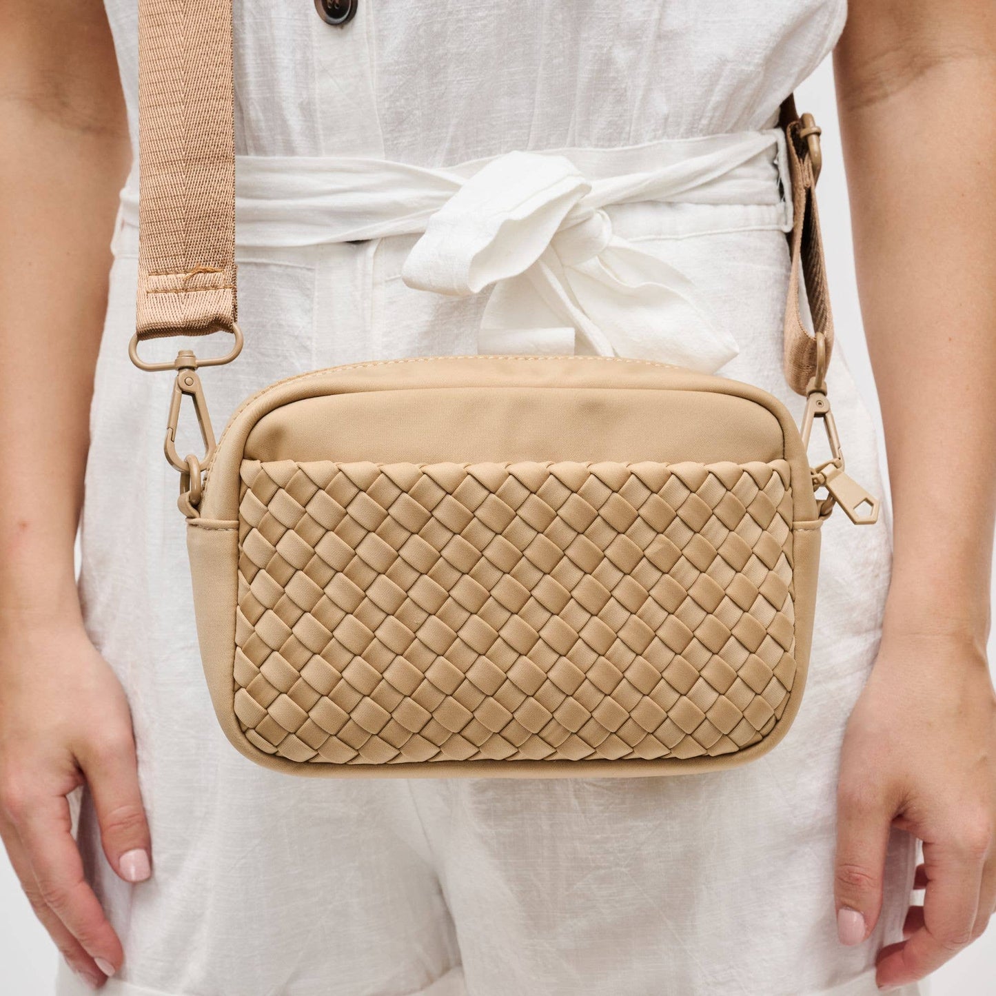 Inspiration Woven Neoprene Crossbody: Black