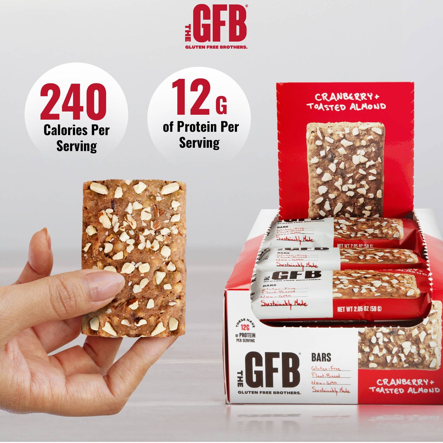 The GFB: Cranberry Toasted Almond Protein Snack Bar