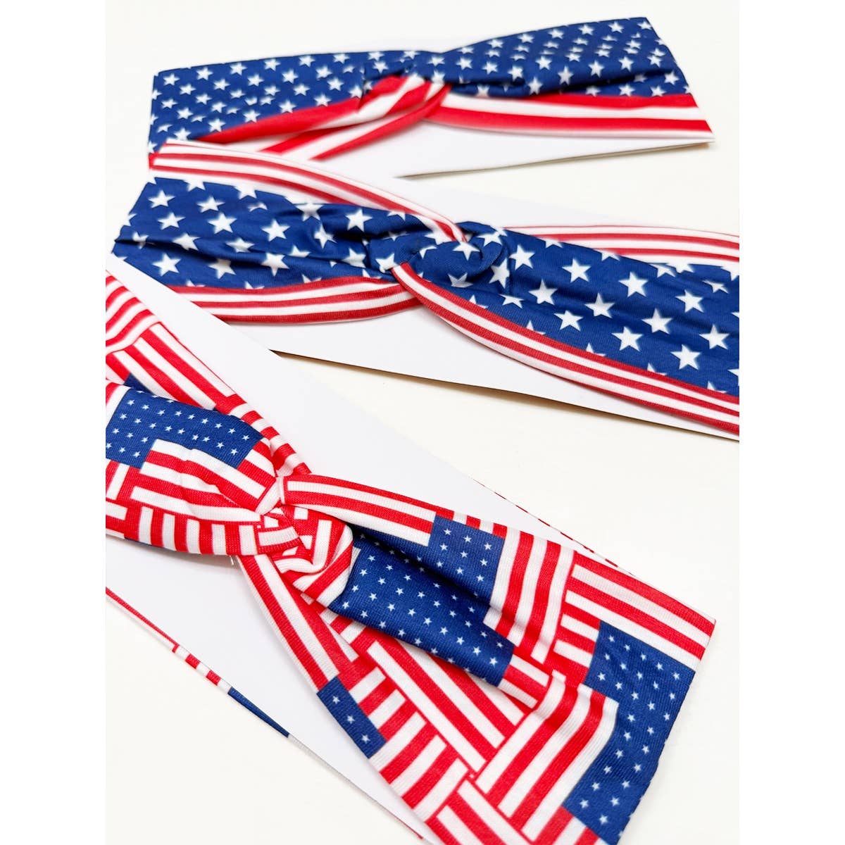 USA Flag American Patriotic Twisted  Head wrap: MIX COLOR / ONE(12)