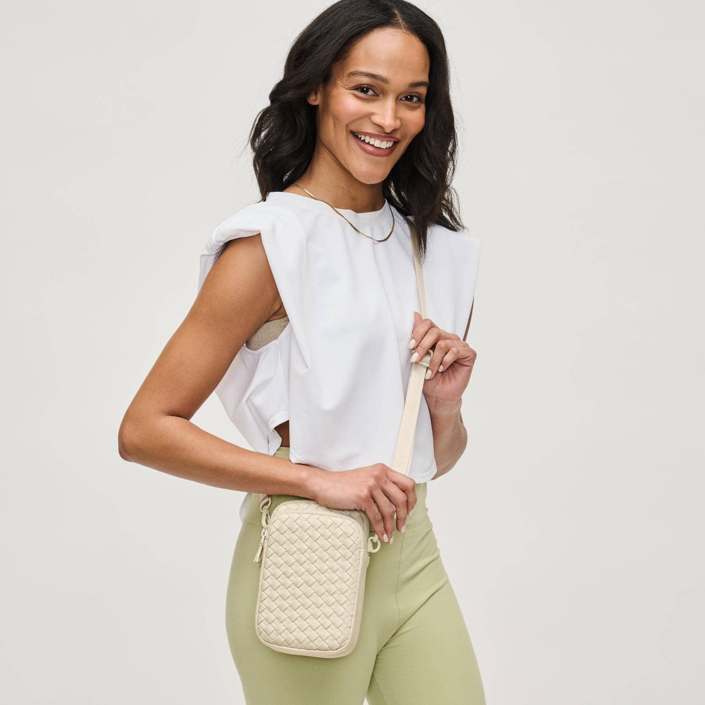 Divide & Conquer Woven Neoprene Crossbody: Cream