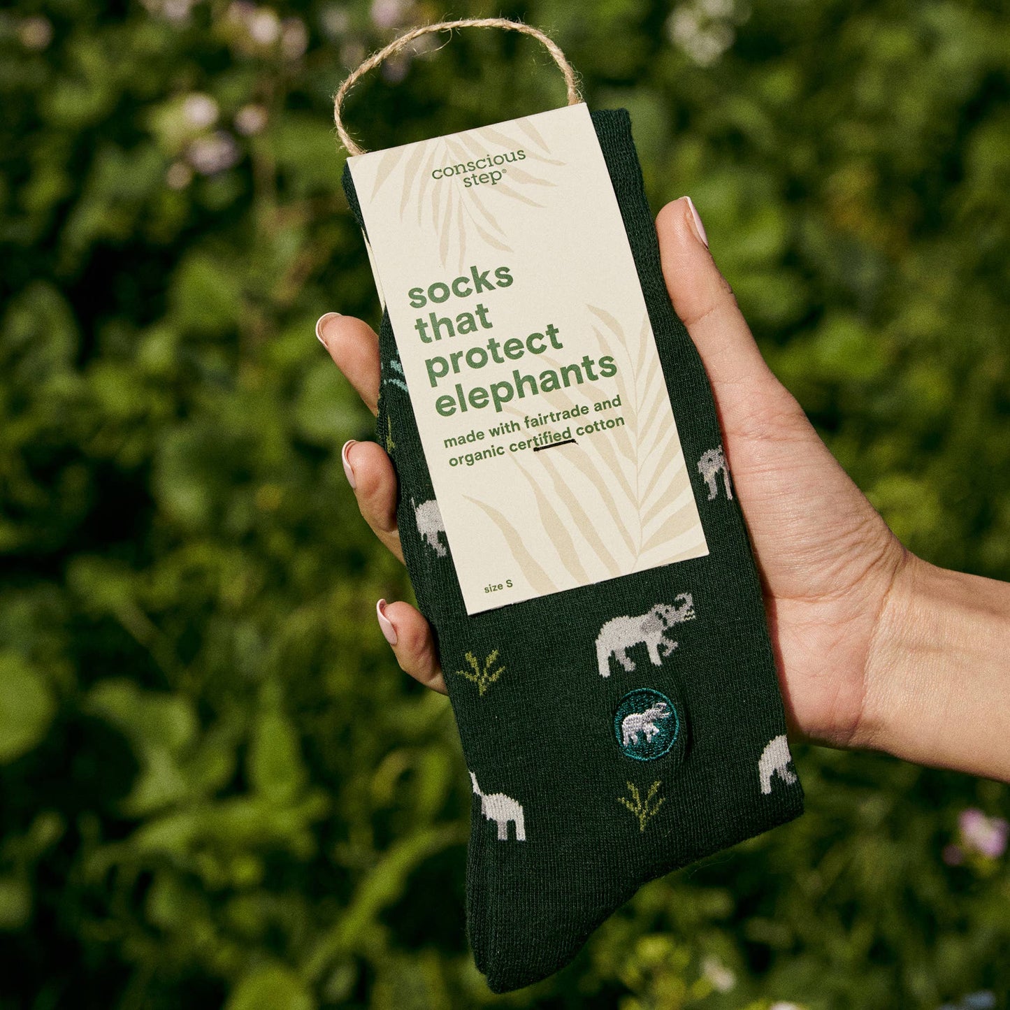 Socks that Protect Elephants (Green Elephants): Small