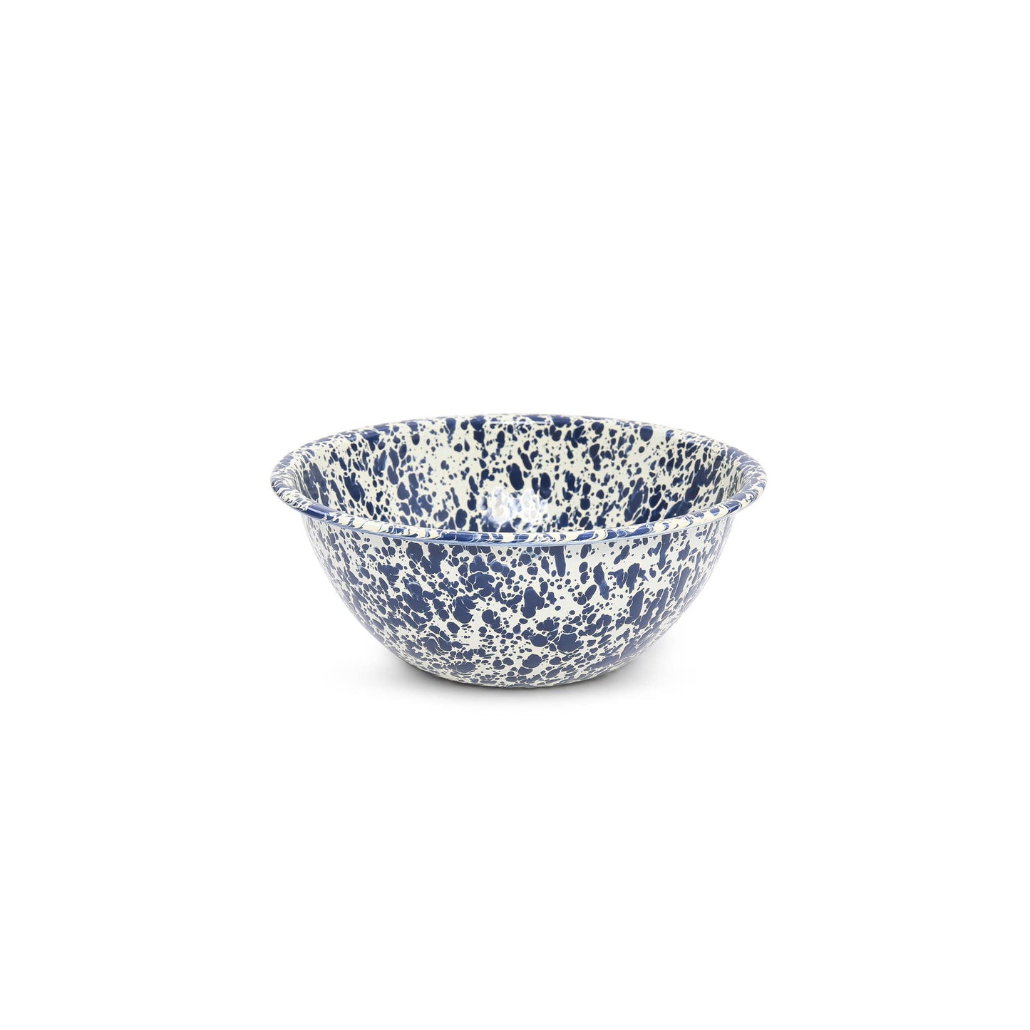 Splatter Enamelware Small Serving Bowl: Blue & White