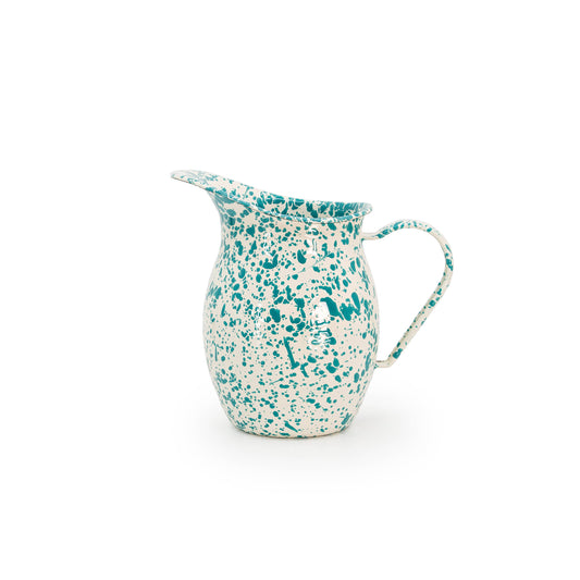 Dan Pelosi x CCH Splatter Enamelware Small Pitcher: Turquoise Rim