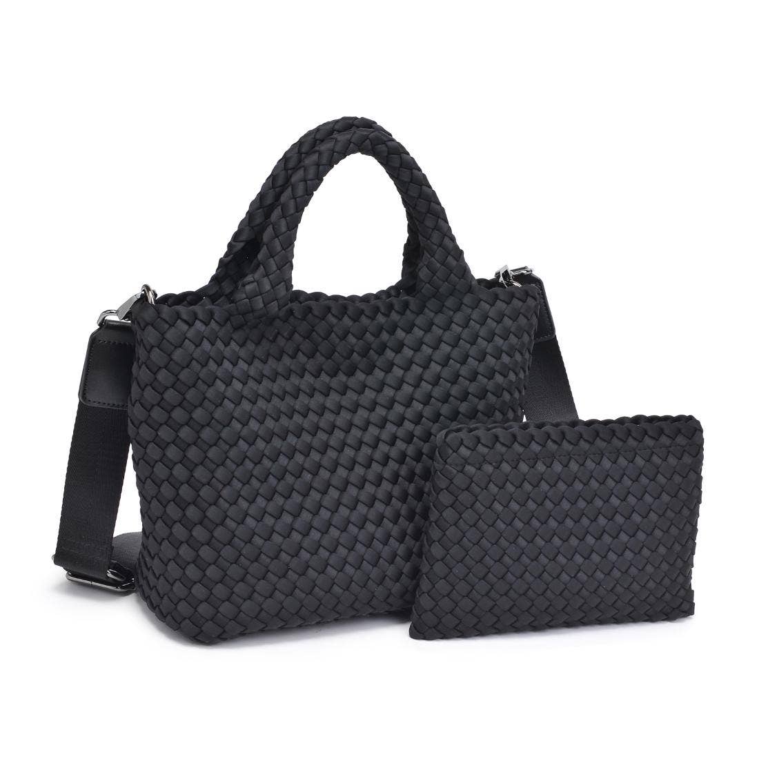 Sky's The Limit Small Woven Neoprene Crossbody: Sand