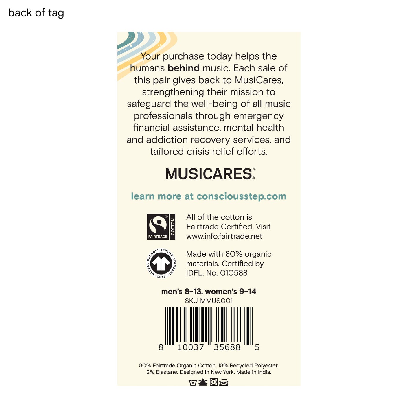 Socks that Support Music (Gray Music Notes): Small