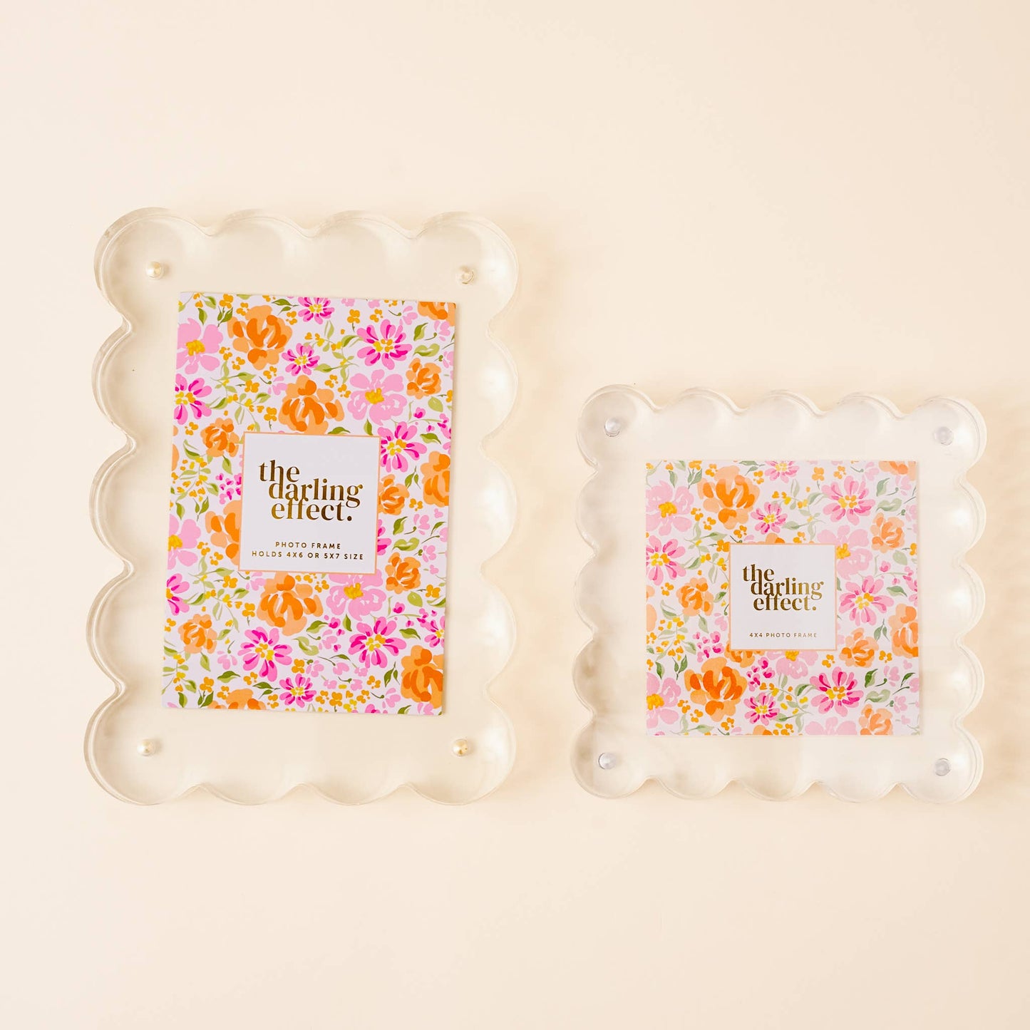 Square Scalloped Acrylic Frame-Clear