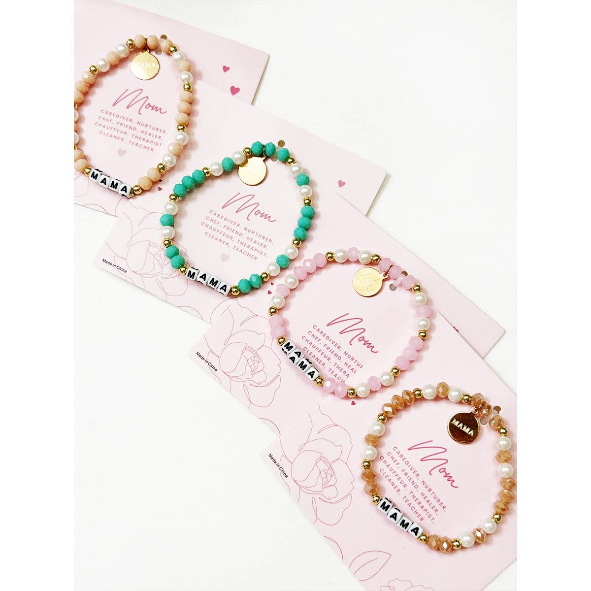 Mix Beads MAMA Inpirational Bracelet: MIX COLOR / ONE(12)