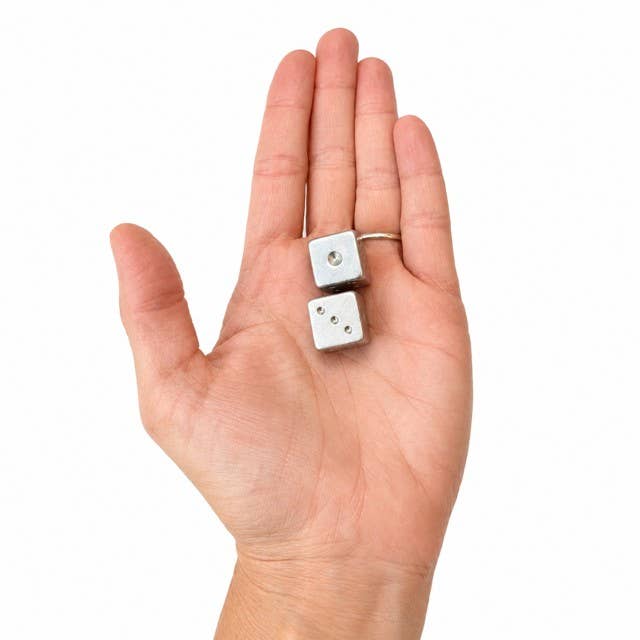 Gold and Silver Luxe Solid Metal Mahjong Dice Gift Ready: Gold