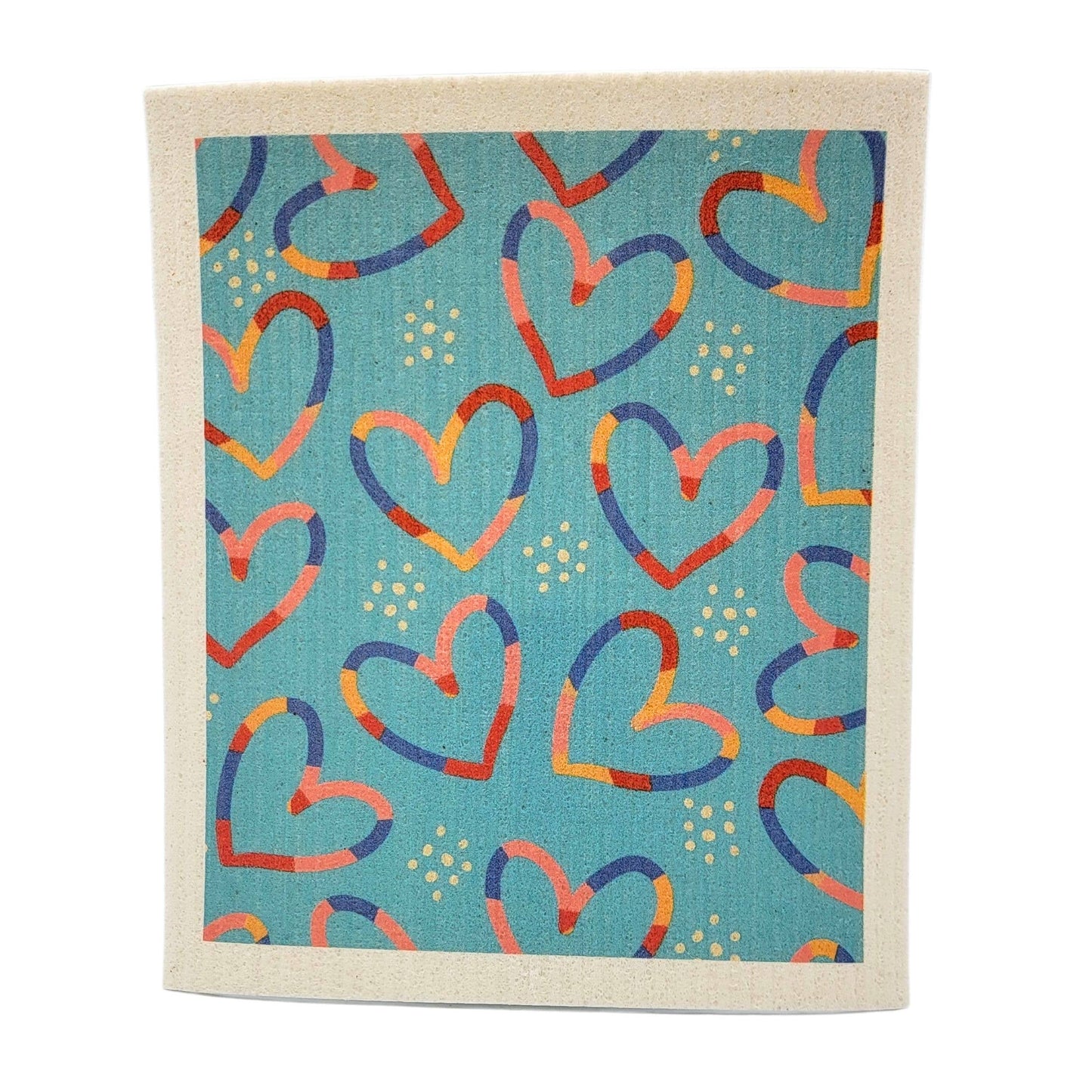 Boho Aesthetic Heart Pattern Swedish Dishcloth - Valentines