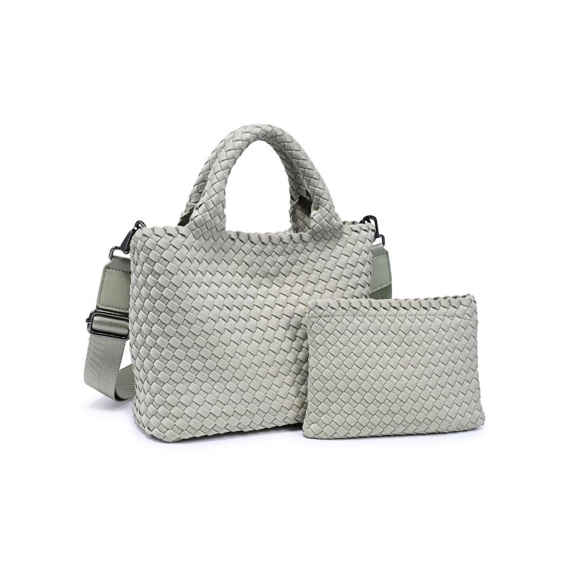 Sky's The Limit Small Woven Neoprene Crossbody: Sage