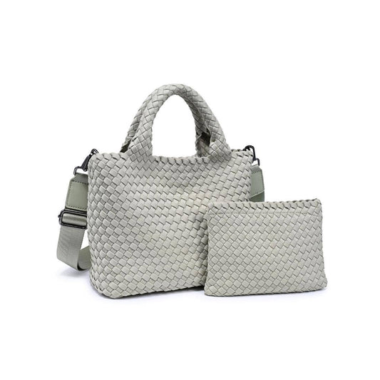 Sky's The Limit Small Woven Neoprene Crossbody: Sage