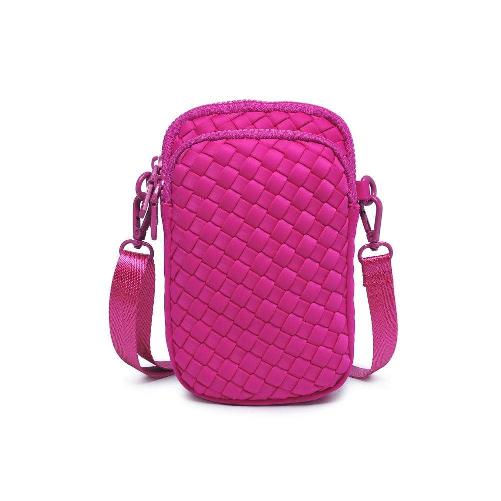 Divide & Conquer Woven Neoprene Crossbody: Fuchsia