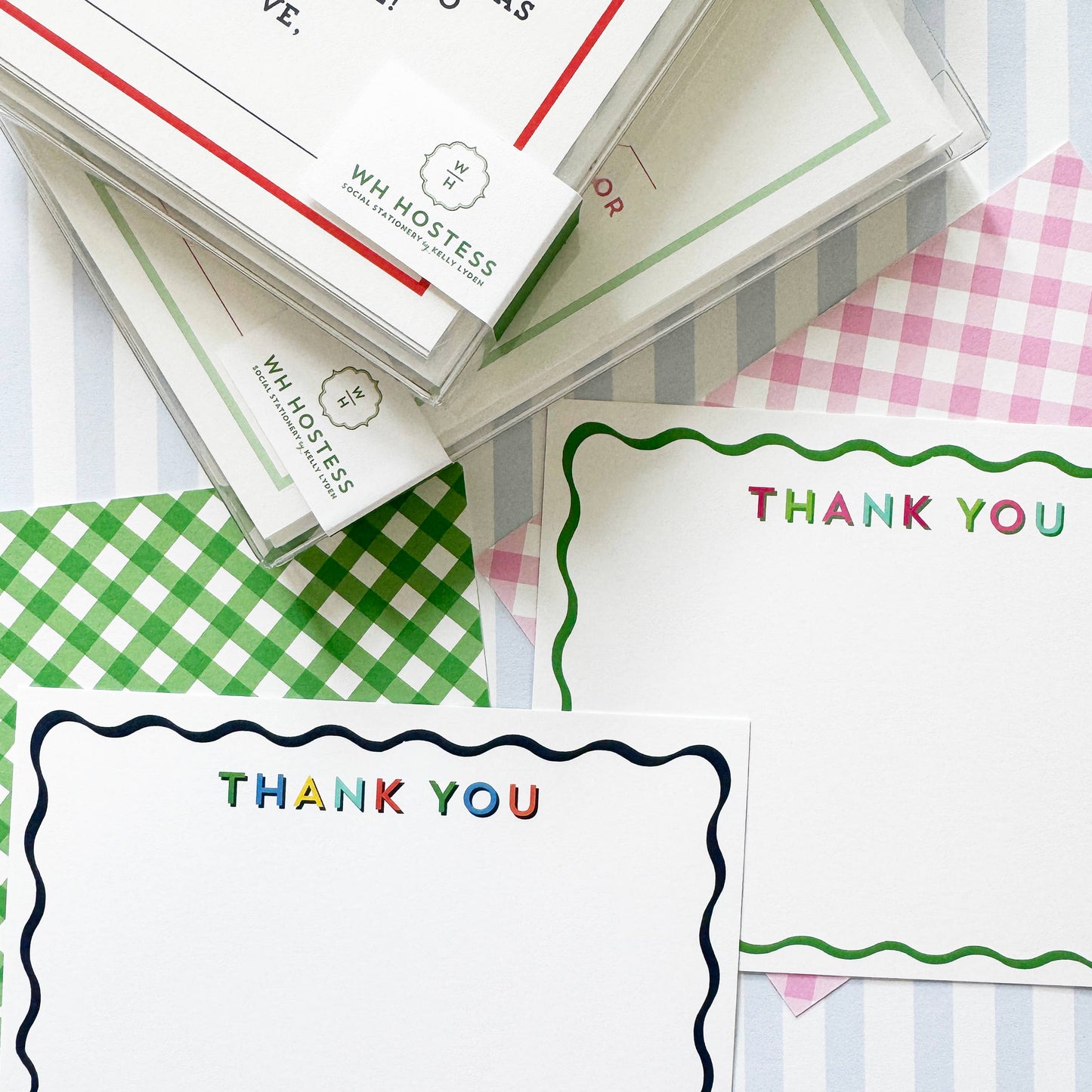 In Stock Flat Notecard | Navy Scallop "Thank You"
