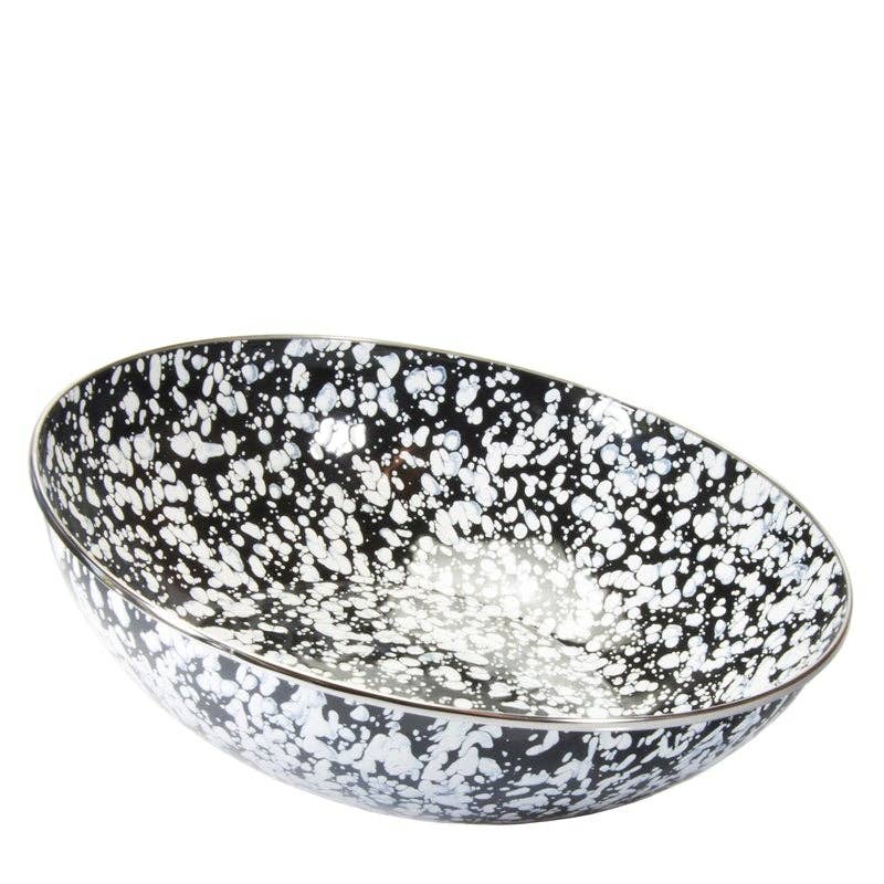 Golden Rabbit Enamelware Swirl Catering Bowl: Cobalt Swirl
