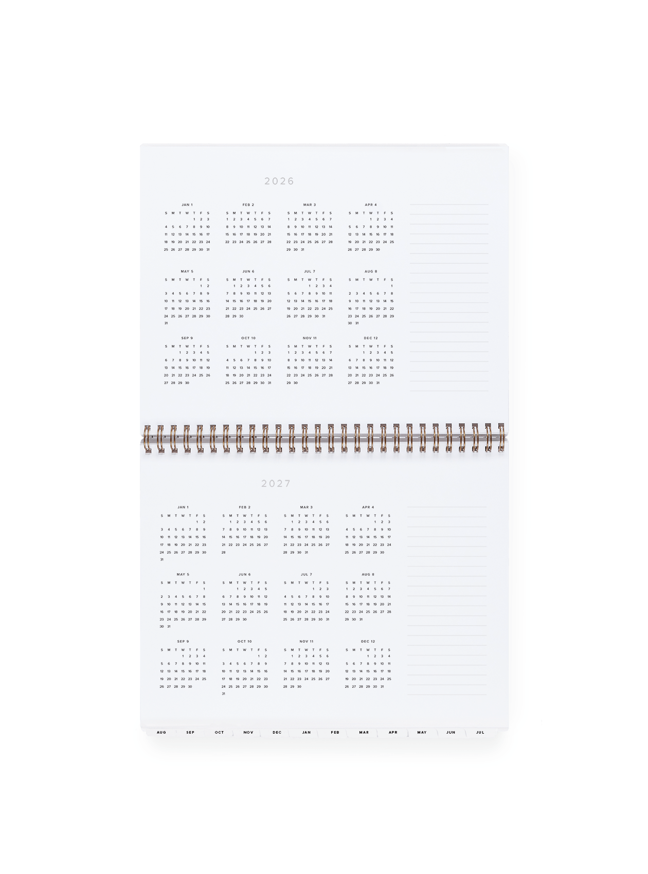 26-27 Weekly Task Planner: Charcoal Gray / None