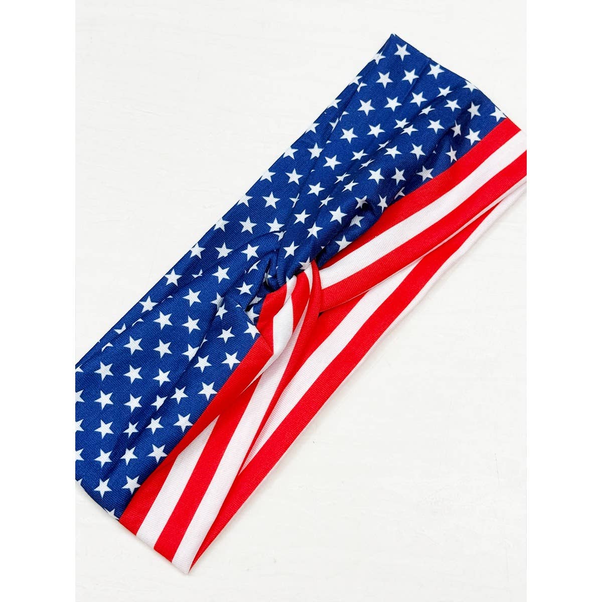 USA Flag American Patriotic Twisted  Head wrap: MIX COLOR / ONE(12)