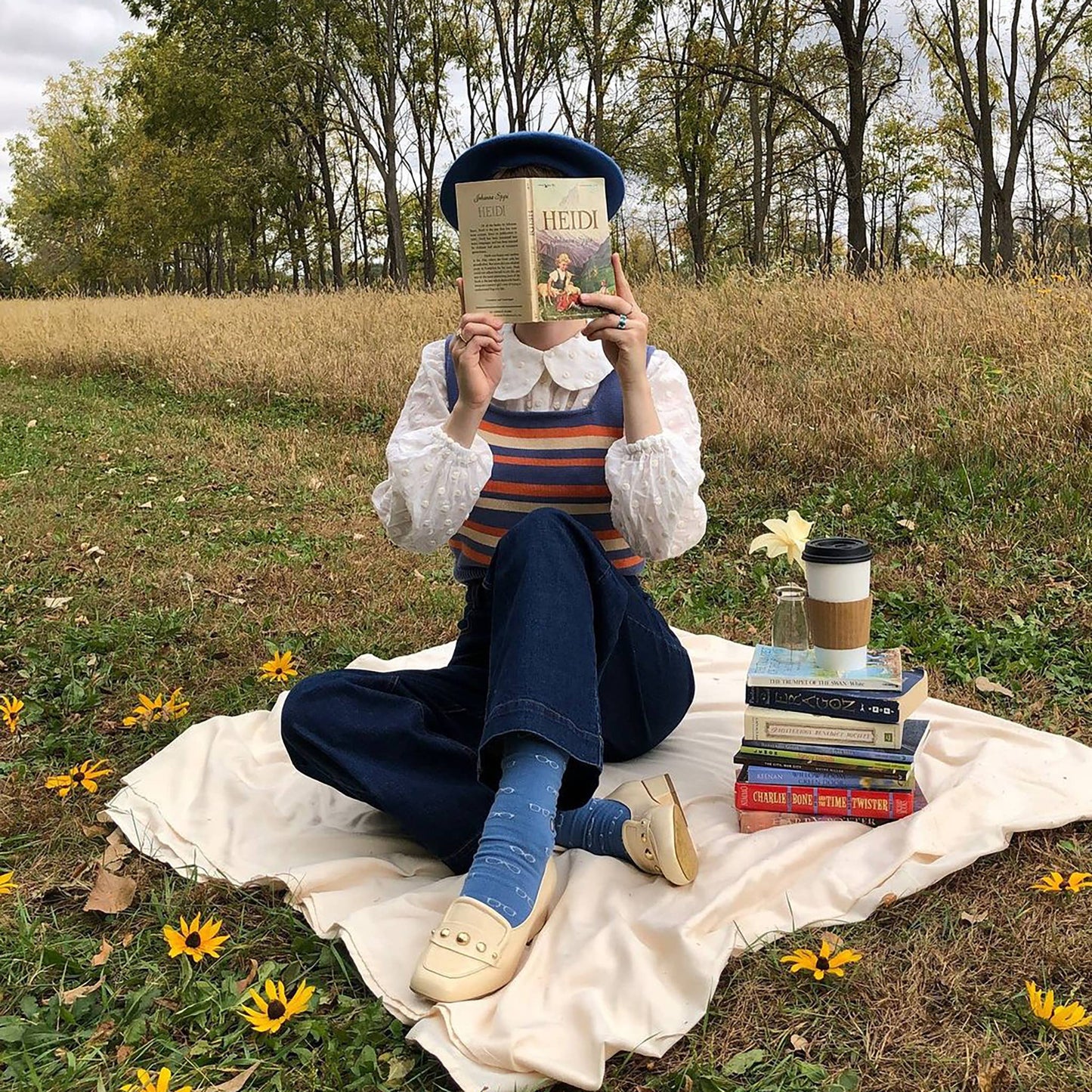 Socks that Give Books (Blue Glasses): Small