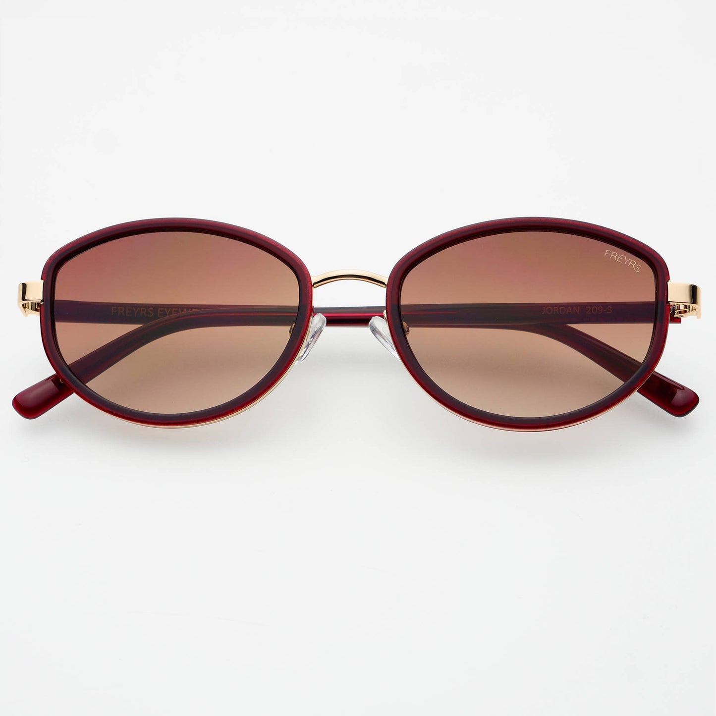 Jordan Acetate Oval Sunglasses  : Burgundy