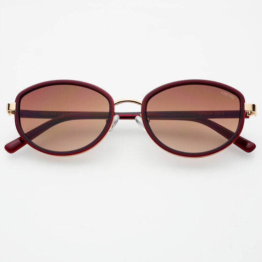 Jordan Acetate Oval Sunglasses  : Burgundy