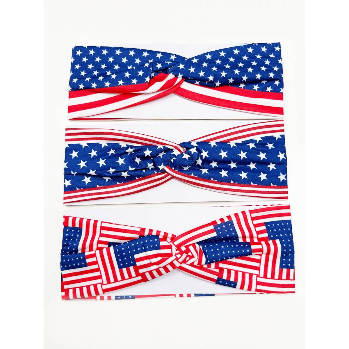 USA Flag American Patriotic Twisted  Head wrap: MIX COLOR / ONE(12)