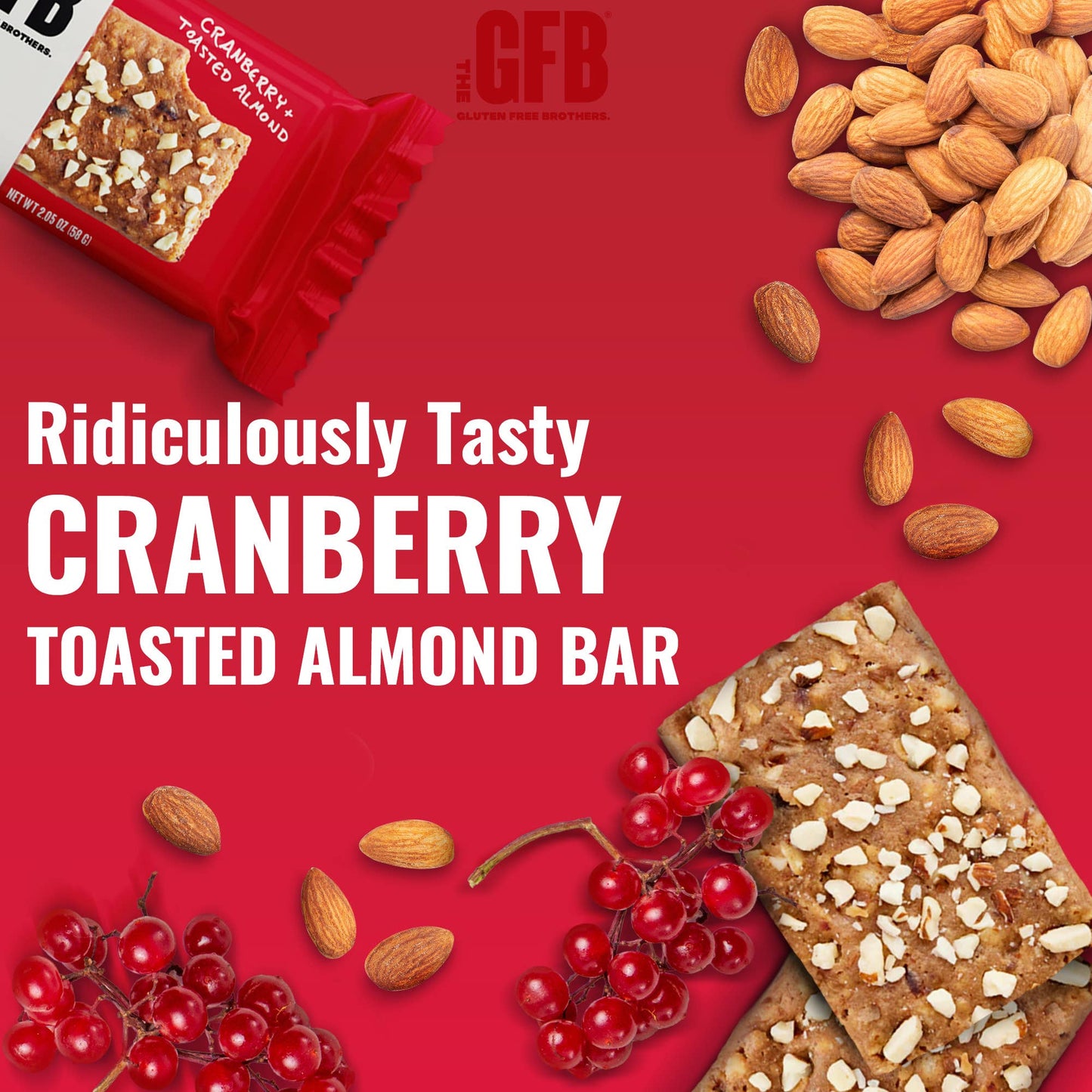 The GFB: Cranberry Toasted Almond Protein Snack Bar