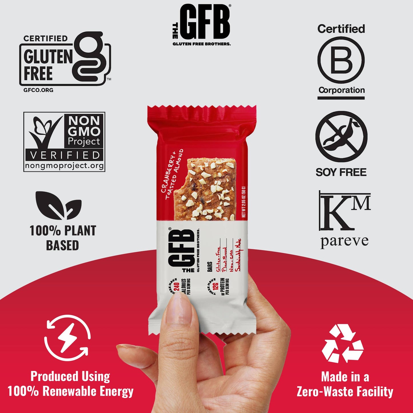 The GFB: Cranberry Toasted Almond Protein Snack Bar