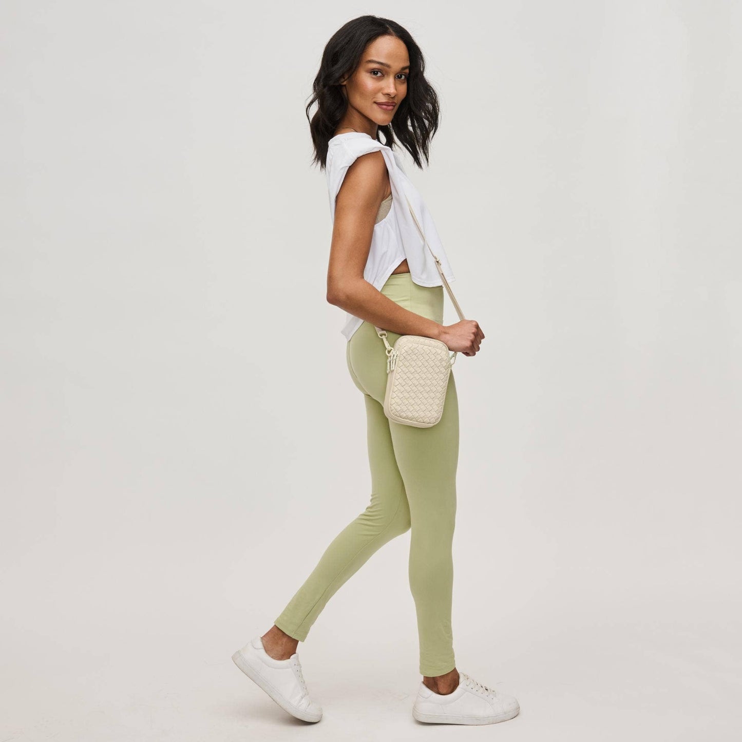 Divide & Conquer Woven Neoprene Crossbody: Cream