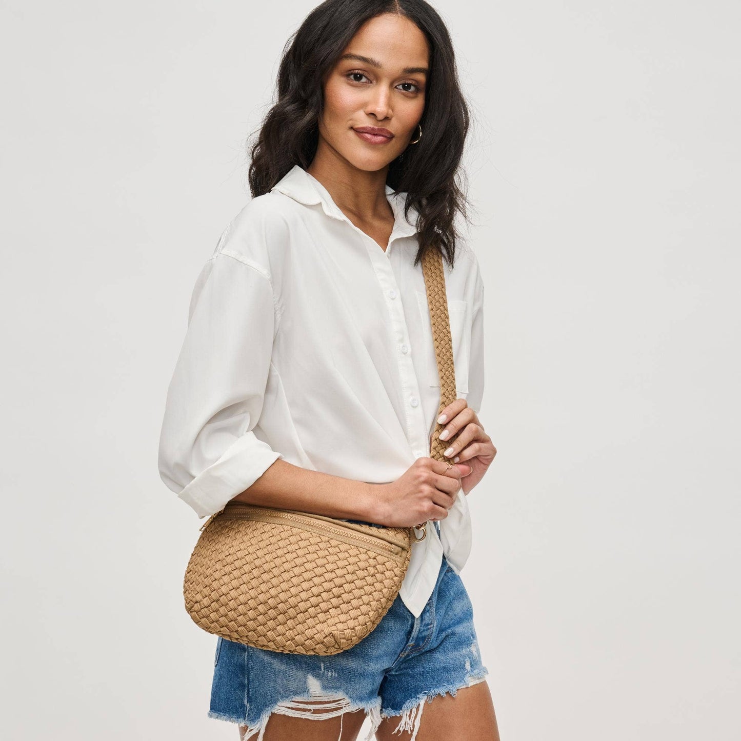 Ethereal   Woven Sustainable Crossbody: Navy
