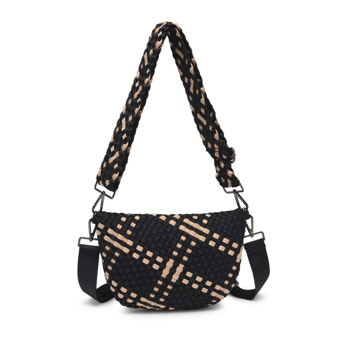 Ethereal - Woven Neoprene Crossbody: Black Nude