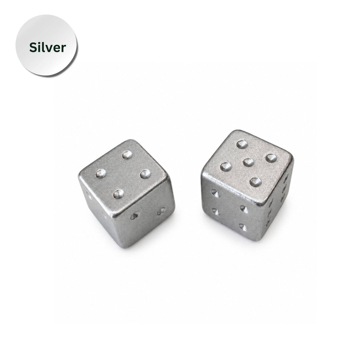 Gold and Silver Luxe Solid Metal Mahjong Dice Gift Ready: Gold