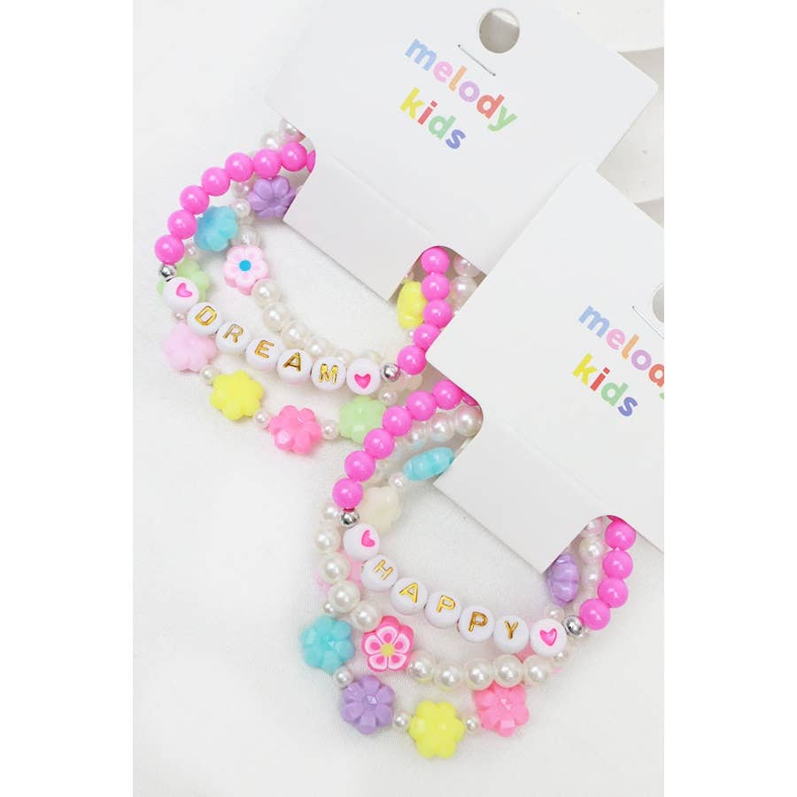 Happy and Dream Kids Bracelet Set: MIX COLOR / ONE(12)