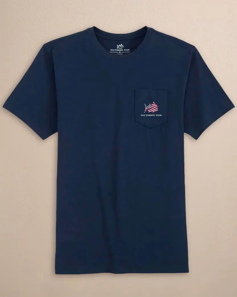 M SS American Skipjack Tee: Navy - 1190 / L