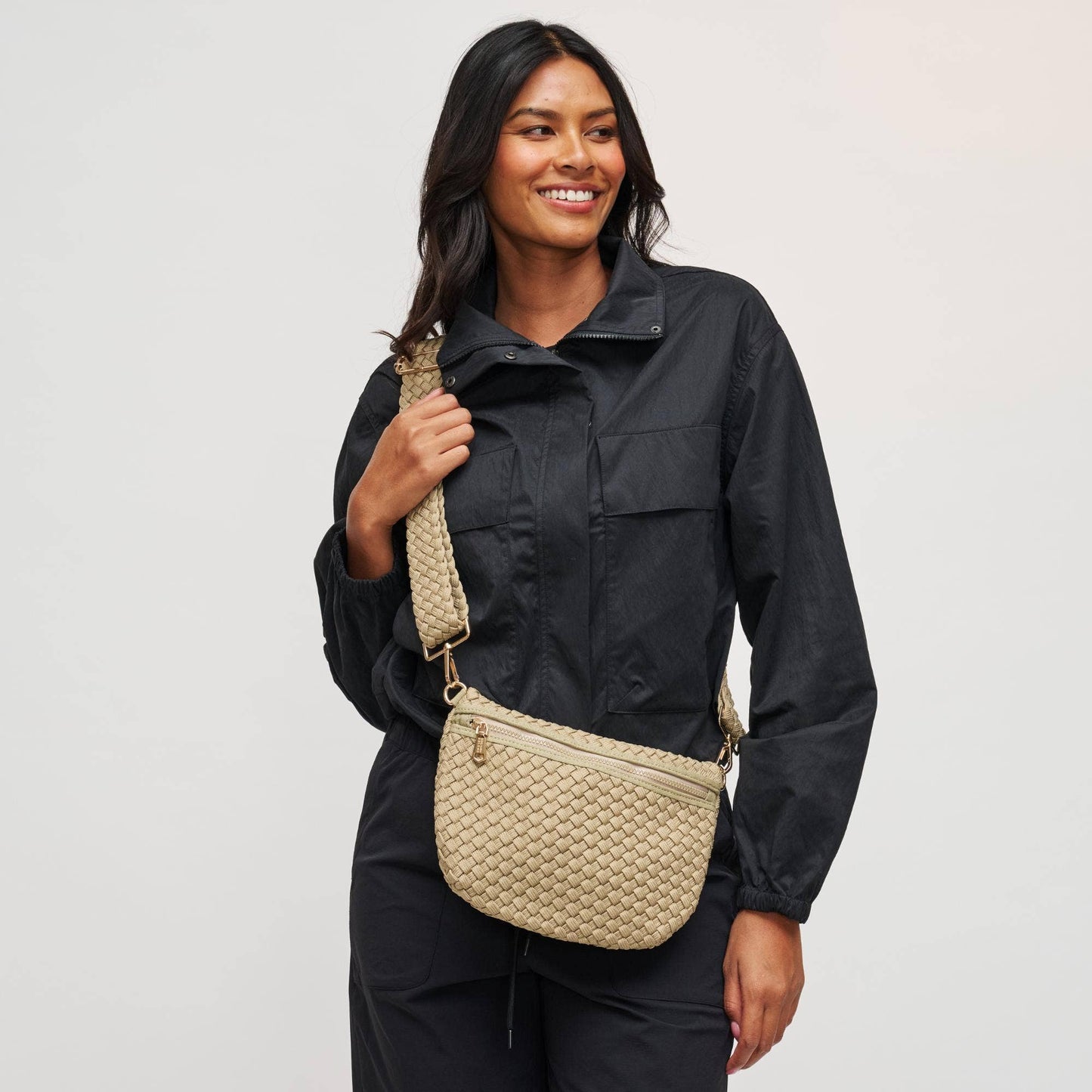 Ethereal   Woven Sustainable Crossbody: Navy