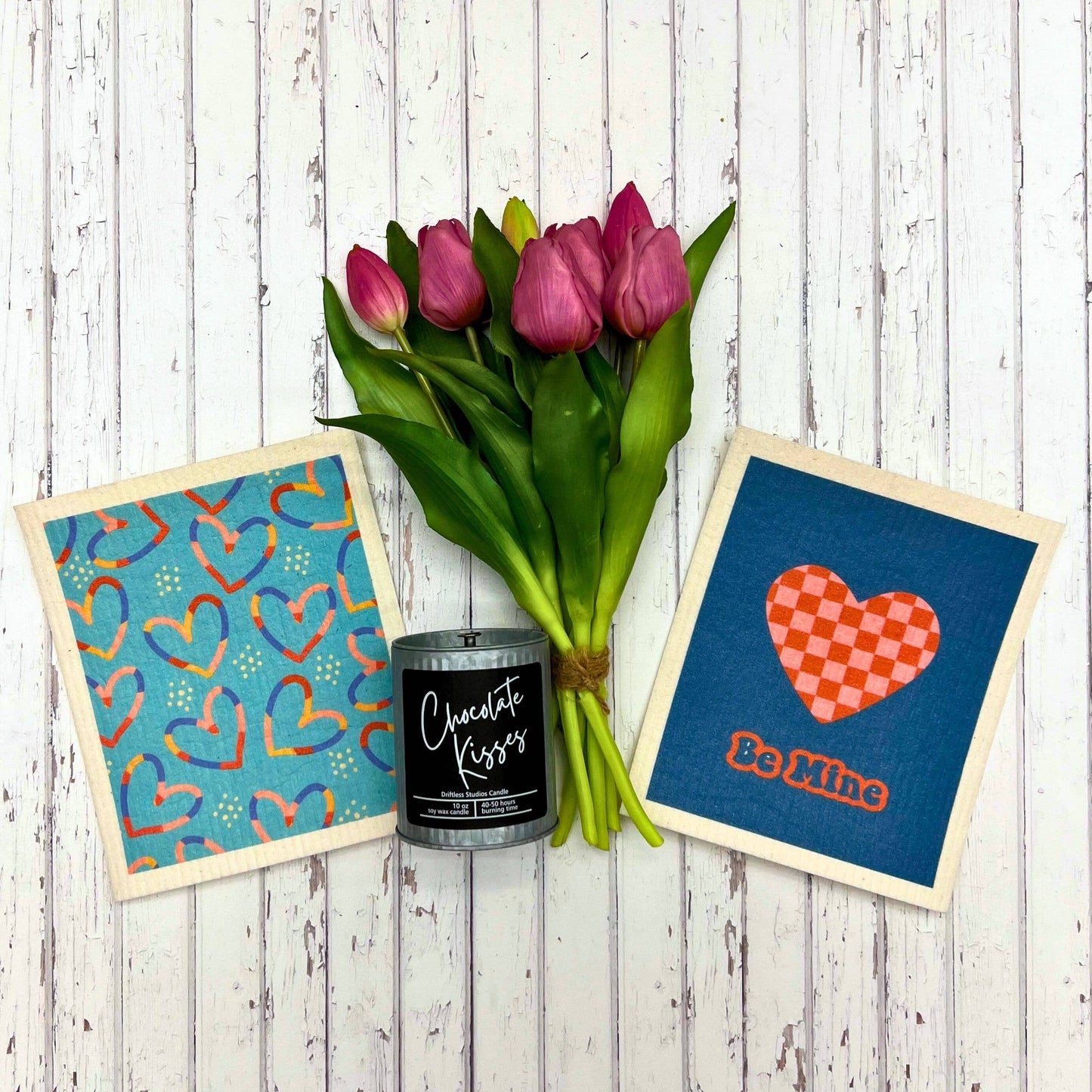 Boho Aesthetic Heart Pattern Swedish Dishcloth - Valentines