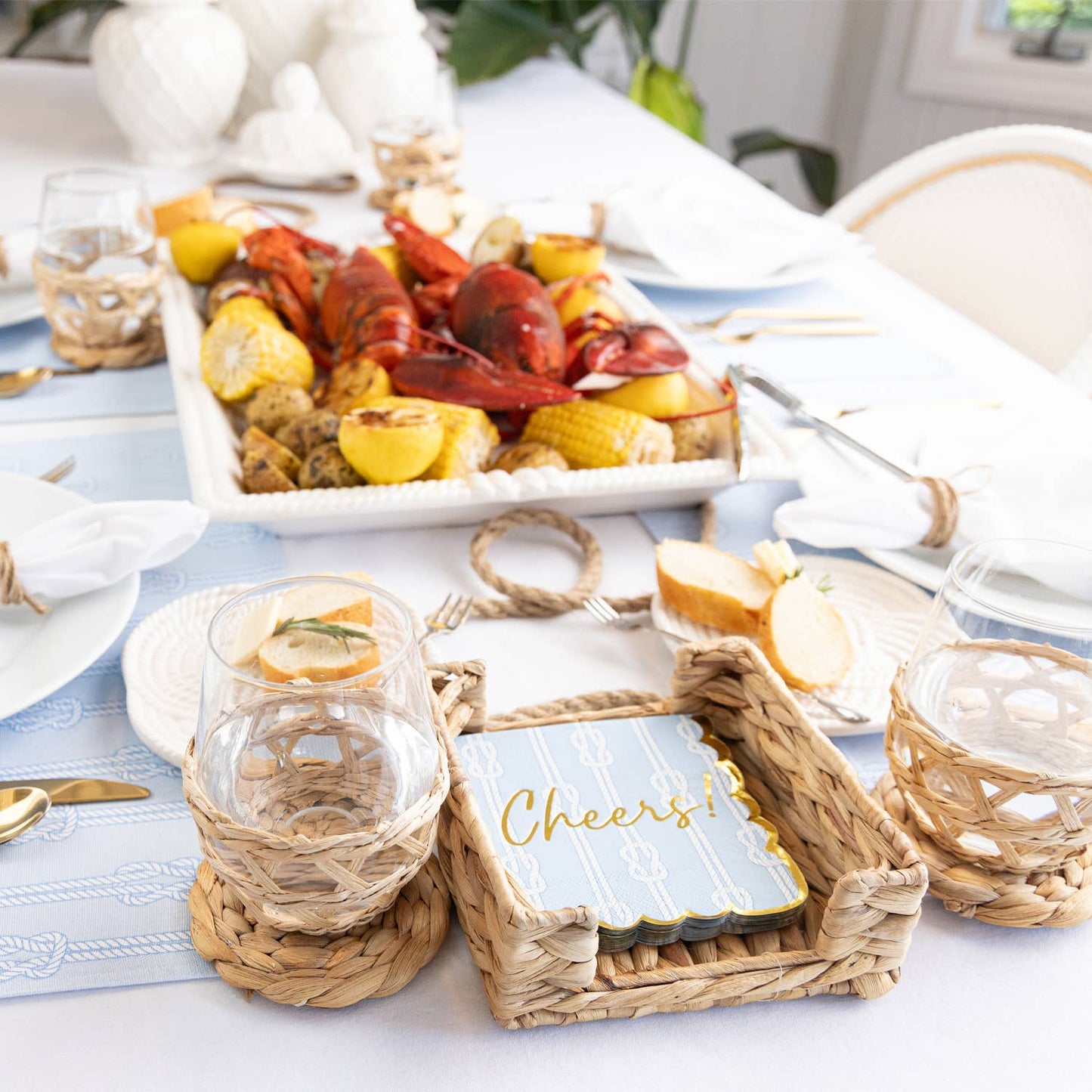 Natural Woven Beverage Napkin Tray